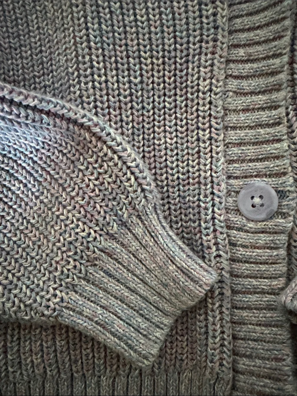 Old Navy Pink Marled V-Neck Button Cardigan
